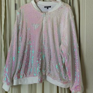 Charlotte Russe sequin bomber jacket